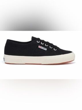 Superga Men's Black Canvas Low-Top Sneakers with Cream Sole